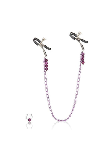 Cal Exotics - Nipple Play - Purple Chain Nipple Clamps - Stag Shop