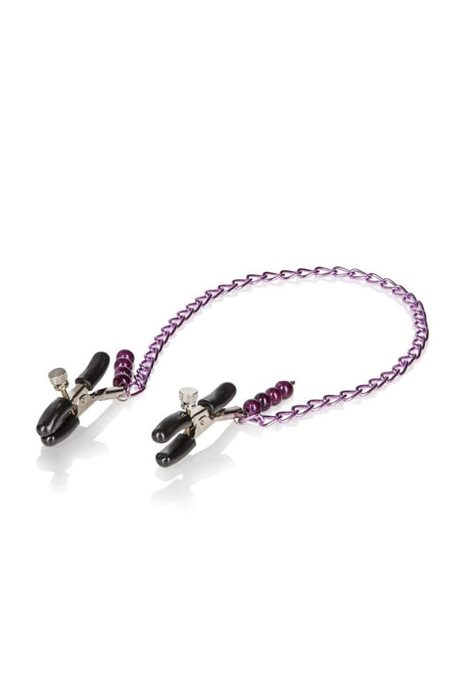 Cal Exotics - Nipple Play - Purple Chain Nipple Clamps - Stag Shop