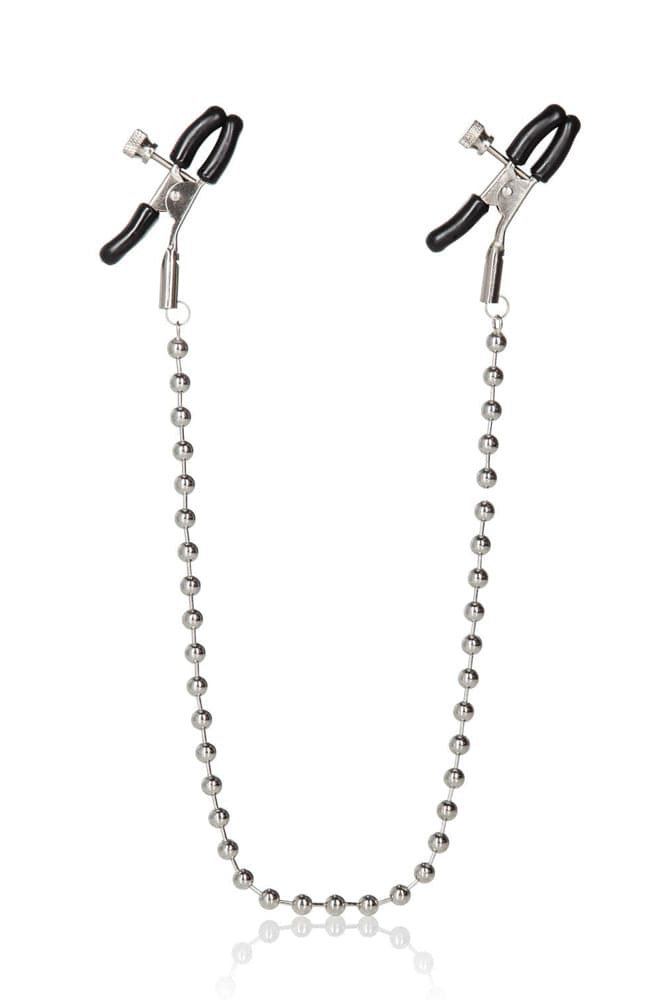 Cal Exotics - Nipple Play - Silver Beaded Nipple Clamps - Stag Shop