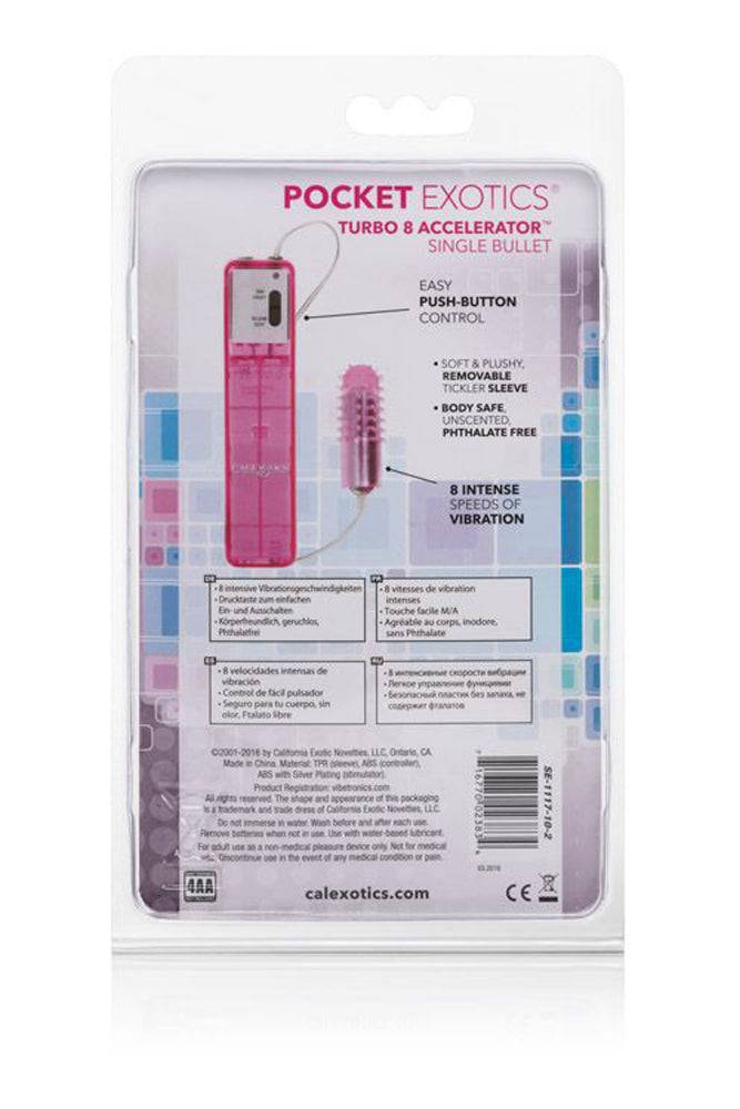 Cal Exotics - Pocket Exotics - Turbo 8 Accelerator Single Bullet Vibrator - Pink - Stag Shop