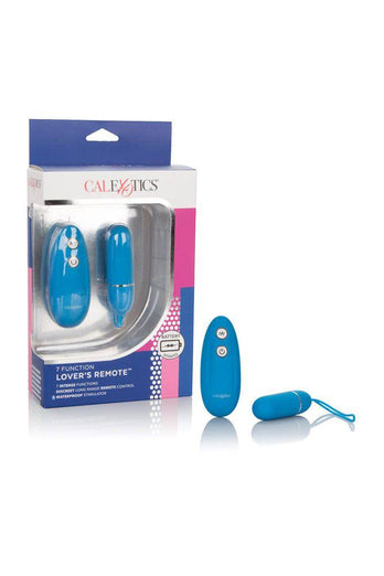 Cal Exotics - 7 Function Lover's Remote Bullet Vibrator - Blue - Stag Shop