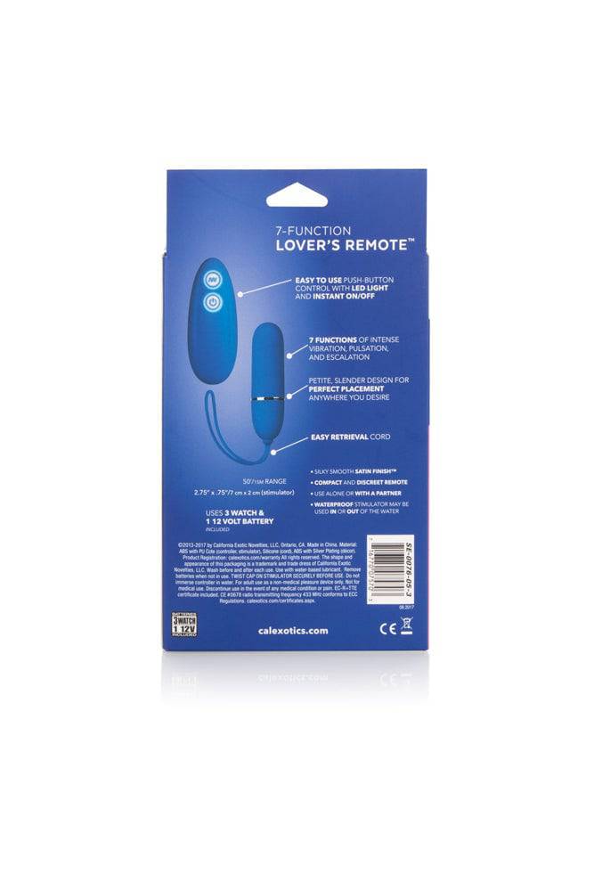 Cal Exotics - 7 Function Lover's Remote Bullet Vibrator - Blue - Stag Shop