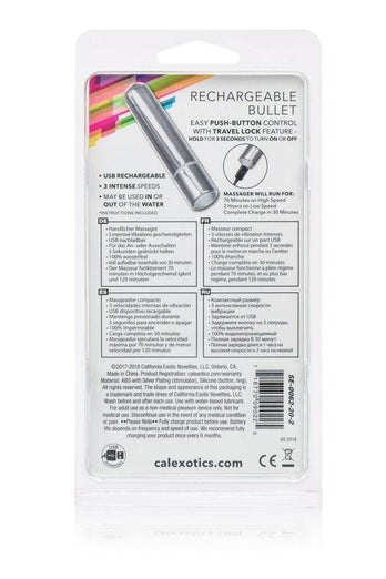 Cal Exotics - Rechargeable Bullet Vibrator - Silver - Stag Shop