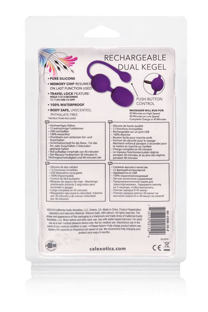 Cal Exotics - Rechargeable Dual Kegel Balls - Purple - Stag Shop