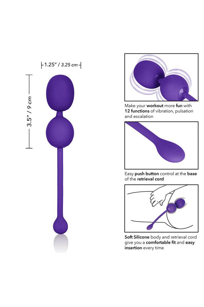 Cal Exotics - Rechargeable Dual Kegel Balls - Purple - Stag Shop