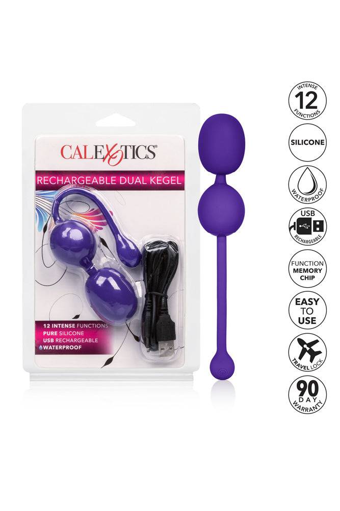 Cal Exotics - Rechargeable Dual Kegel Balls - Purple - Stag Shop