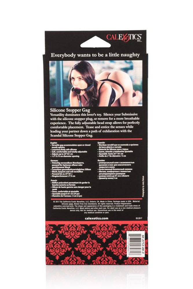 Cal Exotics - Scandal - Silicone Stopper Gag - Black - Stag Shop