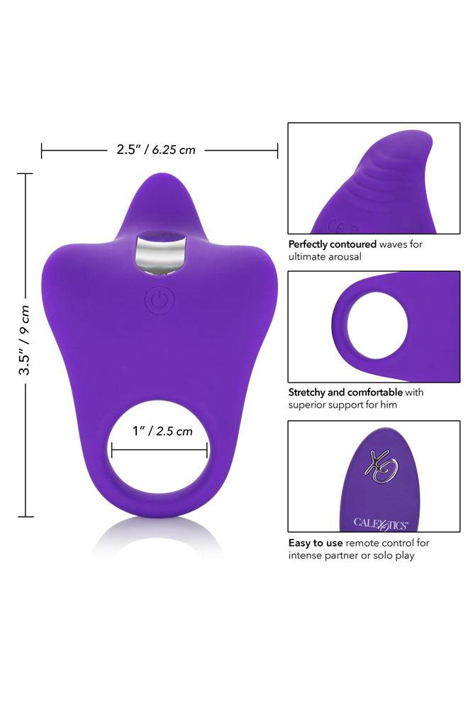 Cal Exotics -Silicone Remote Orgasm Cock Ring - Purple - Stag Shop