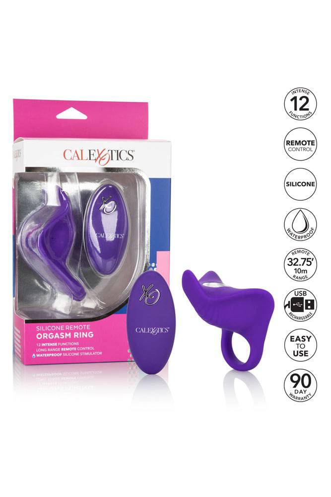 Cal Exotics -Silicone Remote Orgasm Cock Ring - Purple - Stag Shop