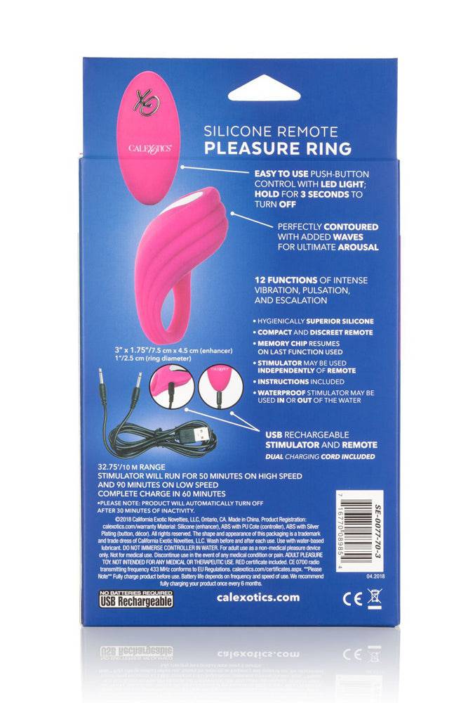 Cal Exotics - Silicone Remote Pleasure Cock Ring - Pink - Stag Shop