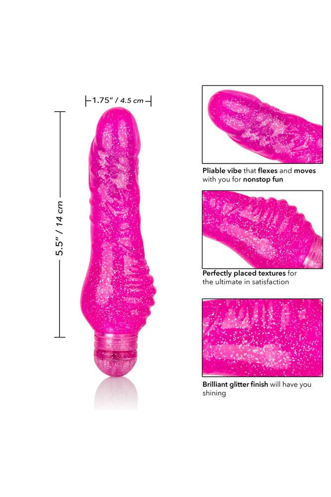 Cal Exotics - Sparkle - Shimmer Stud Realistic Vibrator - Pink - Stag Shop