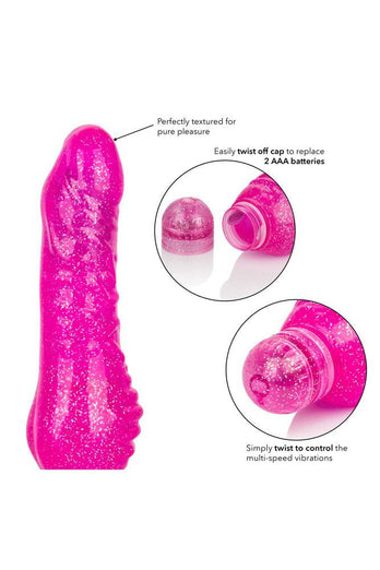 Cal Exotics - Sparkle - Shimmer Stud Realistic Vibrator - Pink - Stag Shop