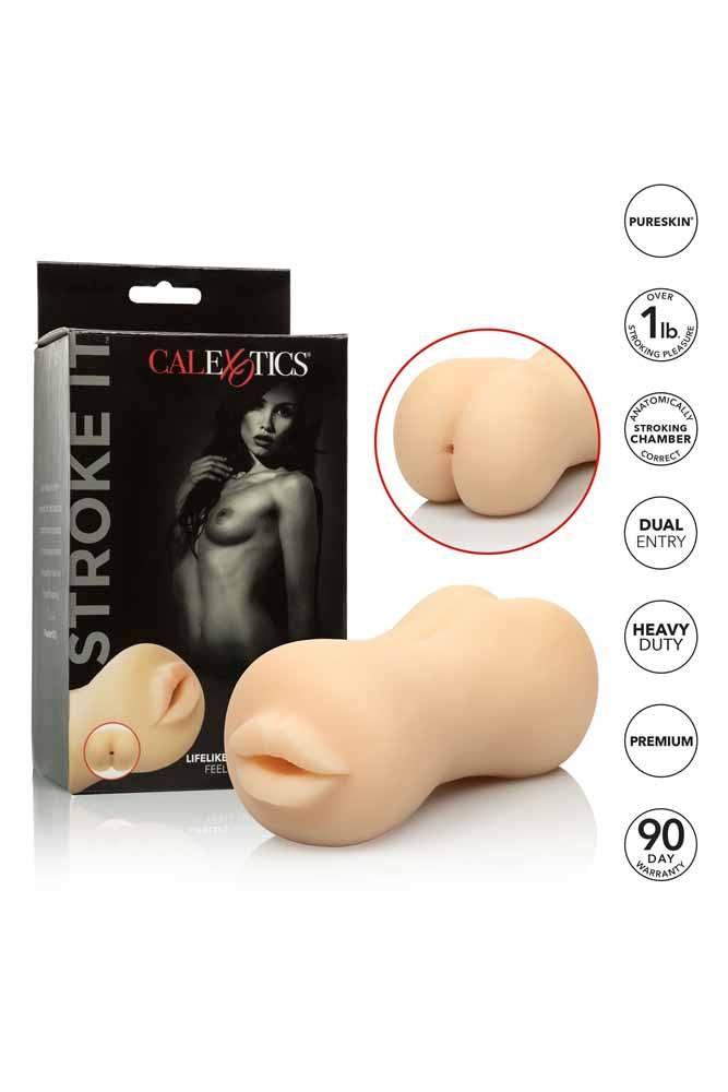 Cal Exotics - Stroke It - Mouth & Ass Dual Ended Stroker - Stag Shop
