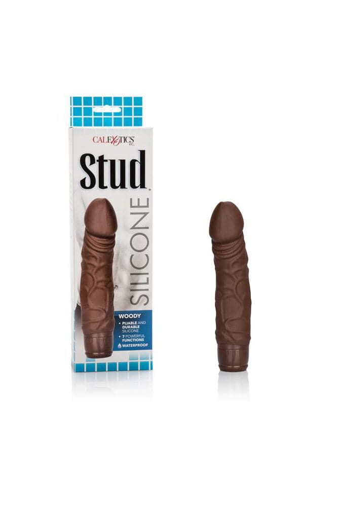 Cal Exotics - Silicone Stud - Woody - Realistic Vibrating Dong - Brown - Stag Shop