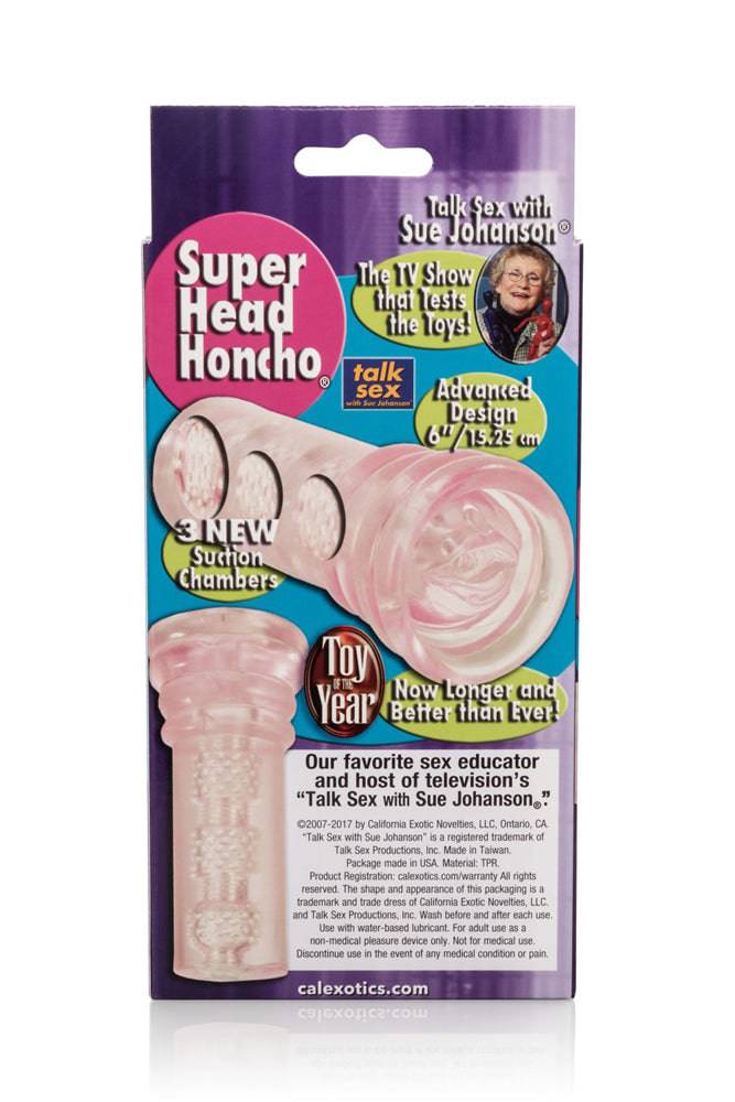 Cal Exotics - Sue Johanson - Super Head Honcho Stroker - Pink - Stag Shop