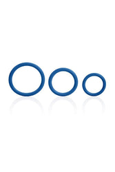 Cal Exotics - Tri-Rings Cock Ring Set - Blue - Stag Shop