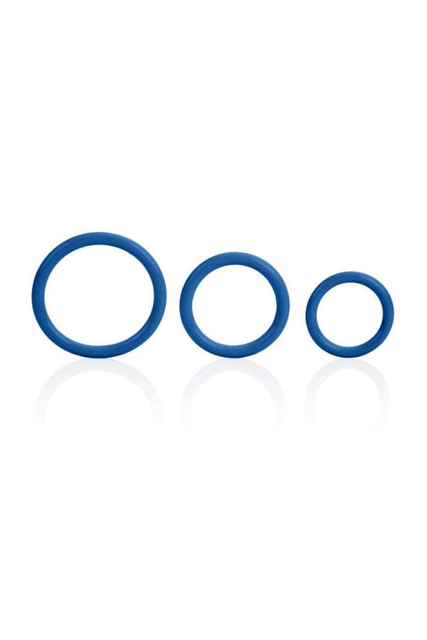 Cal Exotics - Tri-Rings Cock Ring Set - Blue - Stag Shop