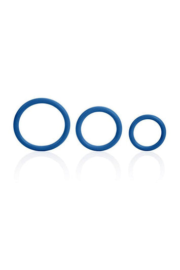 Cal Exotics - Tri-Rings Cock Ring Set - Blue - Stag Shop