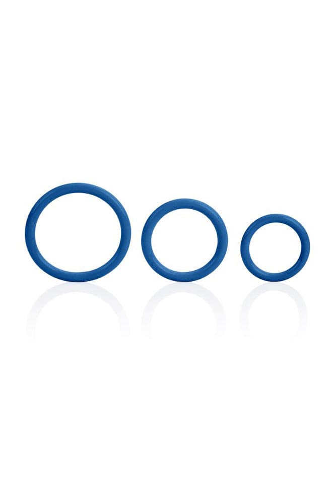 Cal Exotics - Tri-Rings Cock Ring Set - Blue - Stag Shop