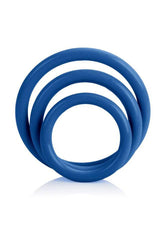 Cal Exotics - Tri-Rings Cock Ring Set - Blue - Stag Shop
