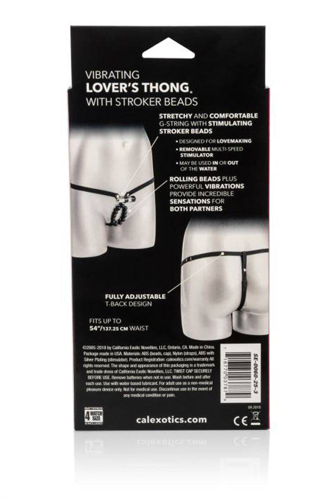 Cal Exotics - Vibrating Lover's Thong With Stroker Beads - Black - Stag Shop