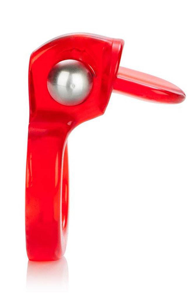 Cal Exotics - Couples Enhancer - Wireless Clit Flicker Cock Ring - Red - Stag Shop