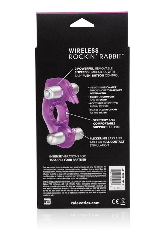 Cal Exotics - Couples Enhancers - Wireless Rockin' Rabbit Dual Cock Ring - Purple - Stag Shop