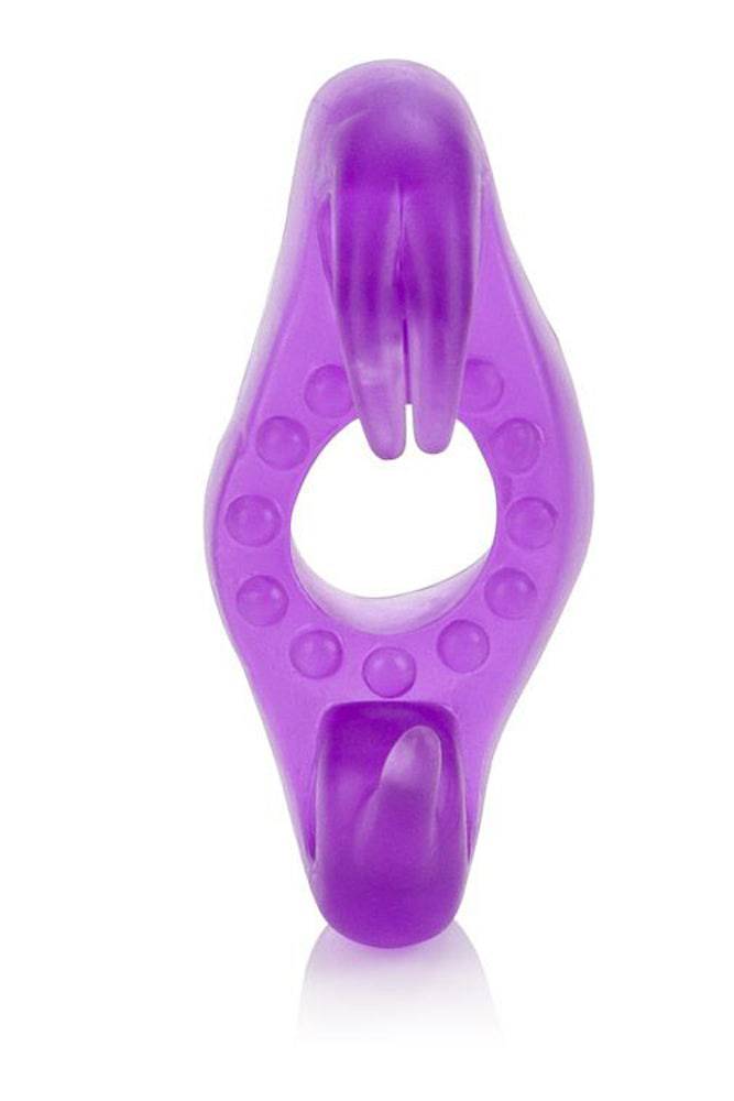 Cal Exotics - Couples Enhancers - Wireless Rockin' Rabbit Dual Cock Ring - Purple - Stag Shop
