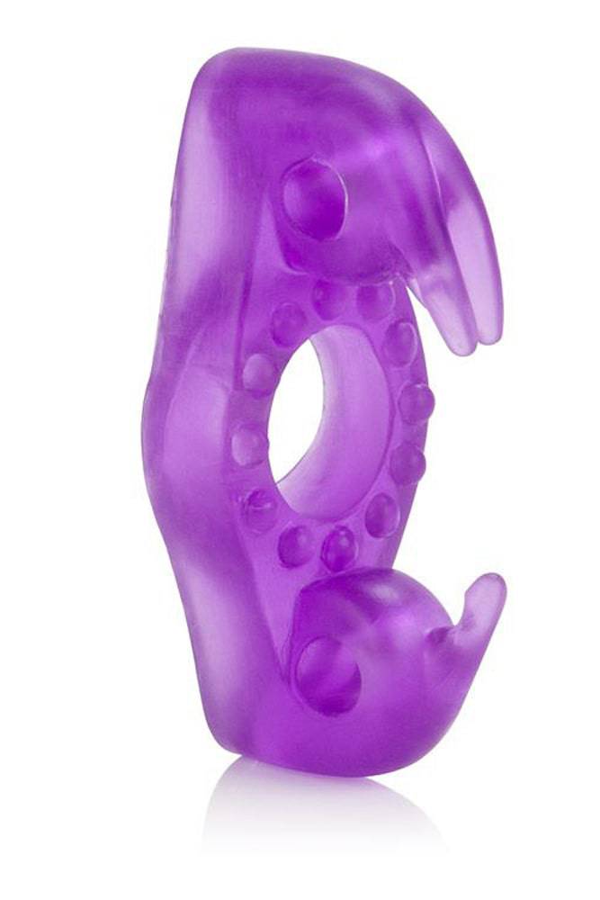 Cal Exotics - Couples Enhancers - Wireless Rockin' Rabbit Dual Cock Ring - Purple - Stag Shop