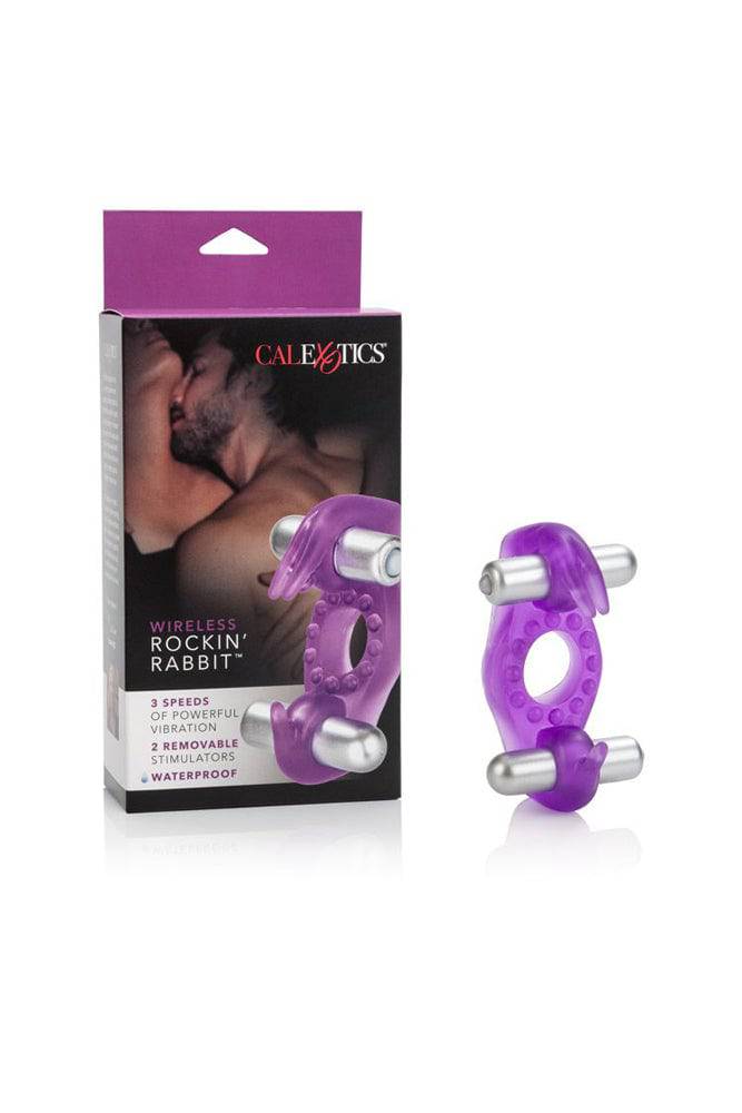 Cal Exotics - Couples Enhancers - Wireless Rockin' Rabbit Dual Cock Ring - Purple - Stag Shop