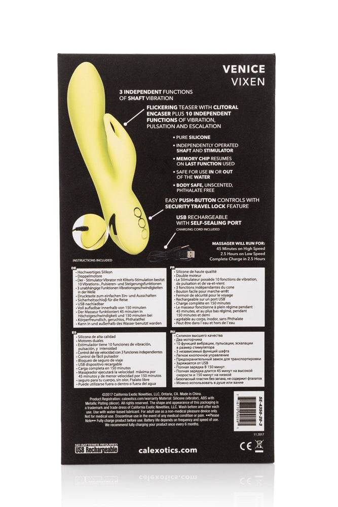 Cal Exotics - California Dreaming - Venice Vixen Dual Vibrator - Yellow - Stag Shop