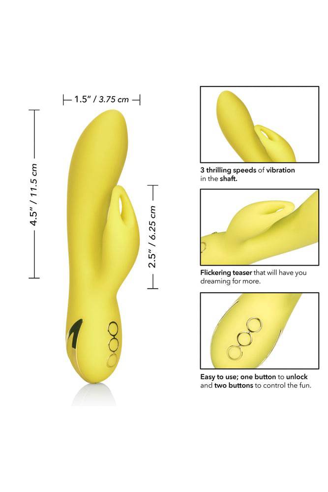 Cal Exotics - California Dreaming - Venice Vixen Dual Vibrator - Yellow - Stag Shop