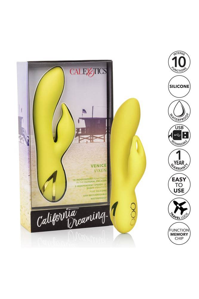 Cal Exotics - California Dreaming - Venice Vixen Dual Vibrator - Yellow - Stag Shop