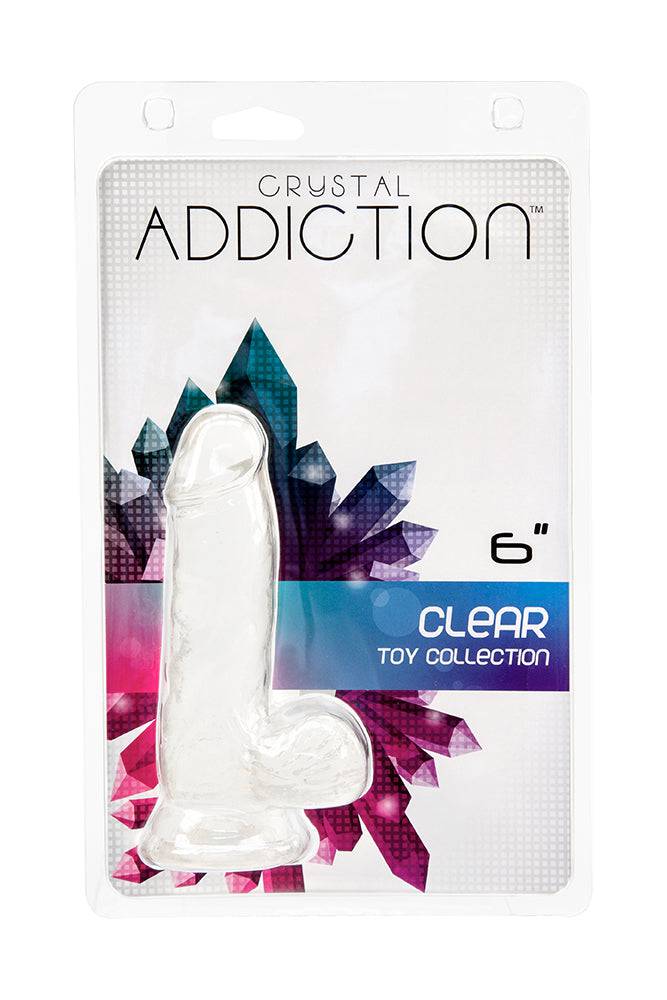 Crystal Addiction - Clear Realistic Dildo with Balls - 6 Inches - Stag Shop