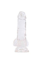 Crystal Addiction - Clear Realistic Dildo with Balls - 6 Inches - Stag Shop
