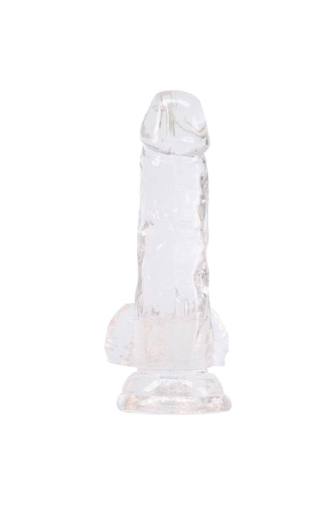 Crystal Addiction - Clear Realistic Dildo with Balls - 6 Inches - Stag Shop