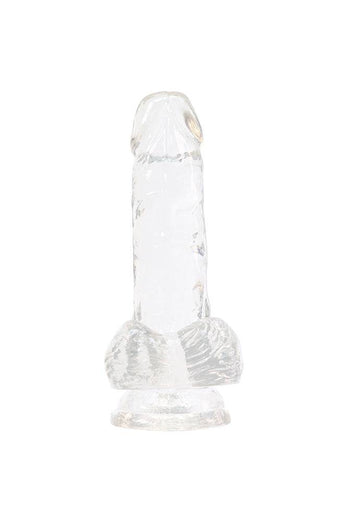 Crystal Addiction - Clear Realistic Dildo with Balls - 6 Inches - Stag Shop
