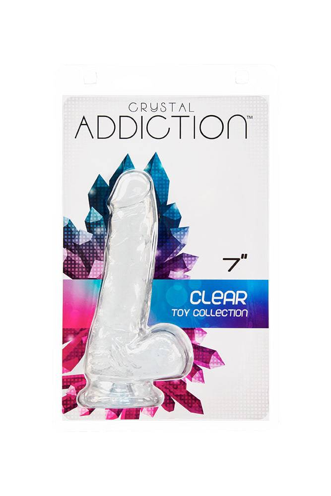 Crystal Addiction - Clear Realistic Dildo with Balls - 7 Inches - Stag Shop