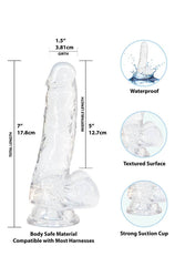 Crystal Addiction - Clear Realistic Dildo with Balls - 7 Inches - Stag Shop