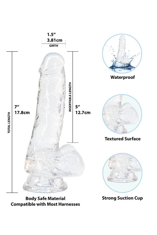 Crystal Addiction - Clear Realistic Dildo with Balls - 7 Inches - Stag Shop