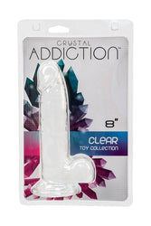 Crystal Addiction - Clear Realistic Dildo with Balls - 8 Inches - Stag Shop