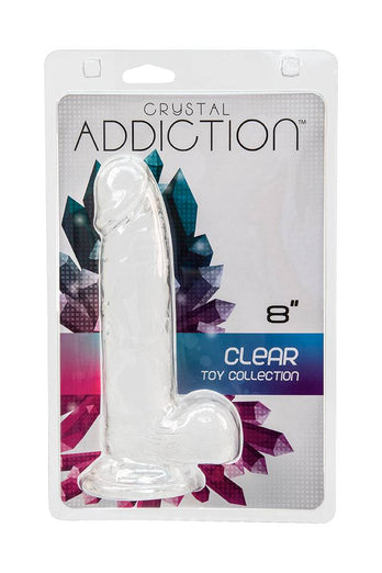 Crystal Addiction - Clear Realistic Dildo with Balls - 8 Inches - Stag Shop