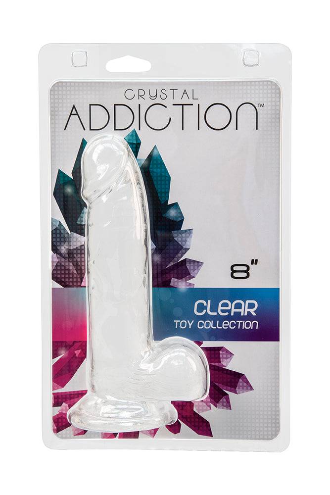 Crystal Addiction - Clear Realistic Dildo with Balls - 8 Inches - Stag Shop