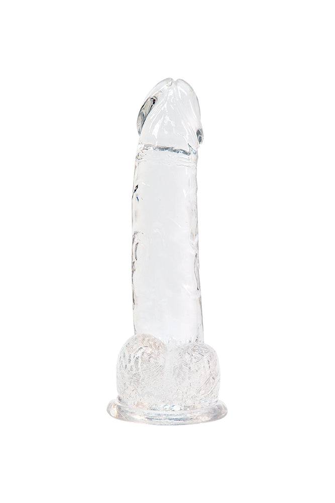 Crystal Addiction - Clear Realistic Dildo with Balls - 8 Inches - Stag Shop