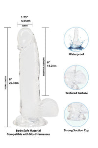 Thumbnail for Crystal Addiction - Clear Realistic Dildo with Balls - 8 Inches - Stag Shop