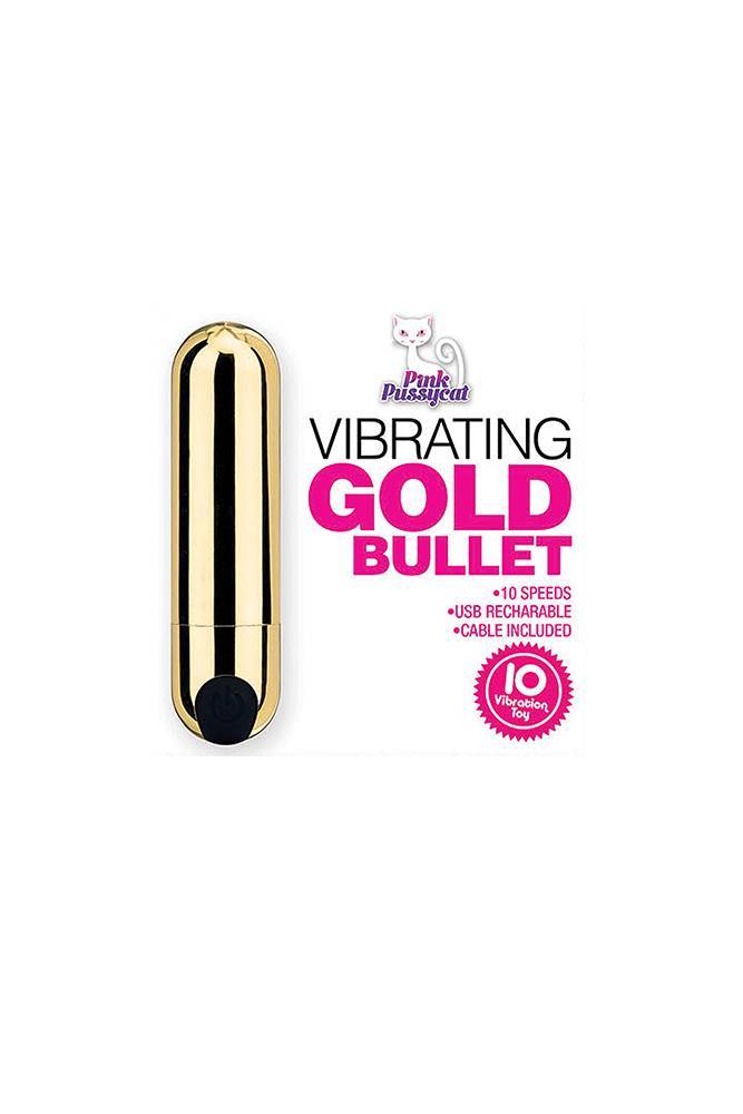 Cousins Group - Pink Pussycat Rechargeable Gold Bullet Vibrator - Gold - Stag Shop