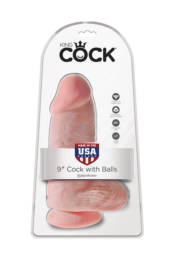 Pipedream - King Cock - Chubby Realistic Dildo with Balls - 9 inch - Beige - Stag Shop