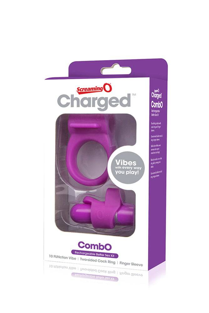 Screaming O - Charged - Combo Kit - Cock Ring & Bullet Kit - Purple - Stag Shop