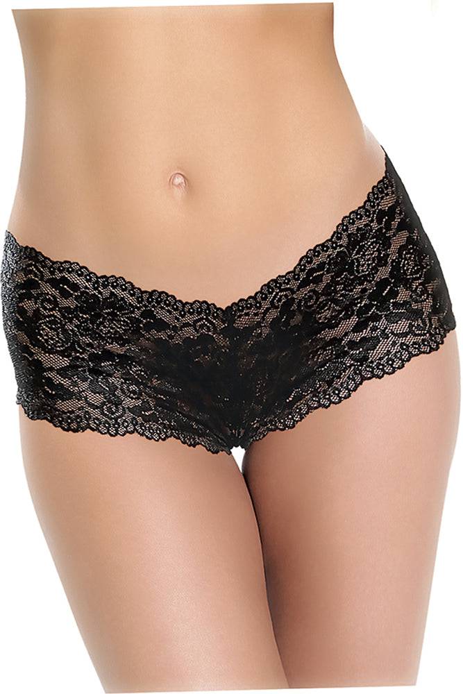 Adam & Eve - Cheeky Vibrating Panty With Bullet - Black - Stag Shop