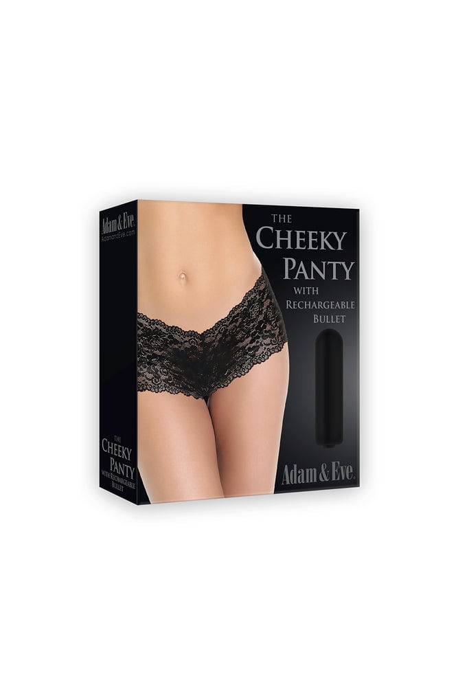 Adam & Eve - Cheeky Vibrating Panty With Bullet - Black - Stag Shop